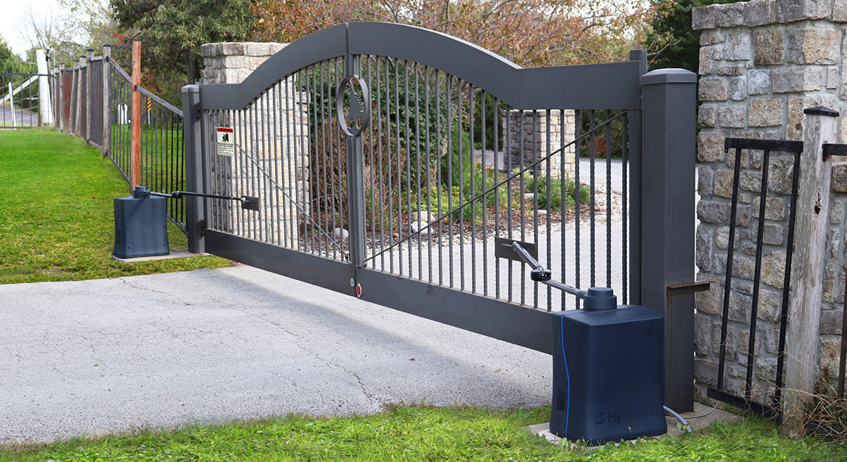 Automatic security gate system at property entrance