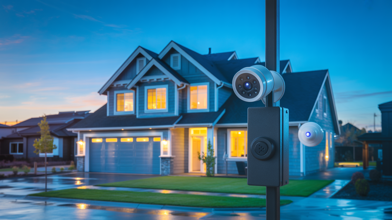 Modern property secured with professional CCTV and security systems