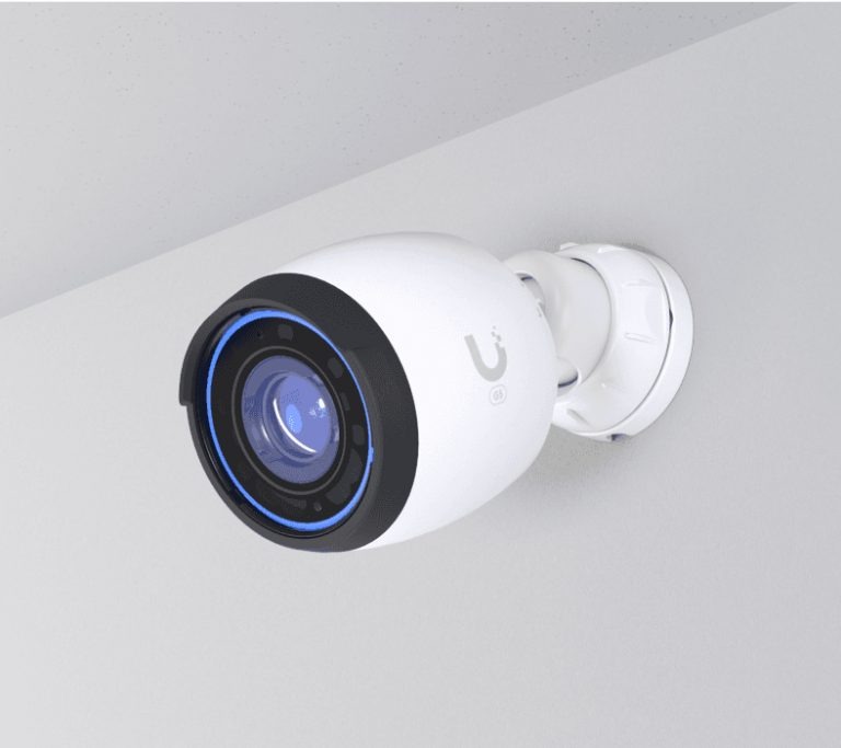 Professional CCTV camera close-up showing HD lens