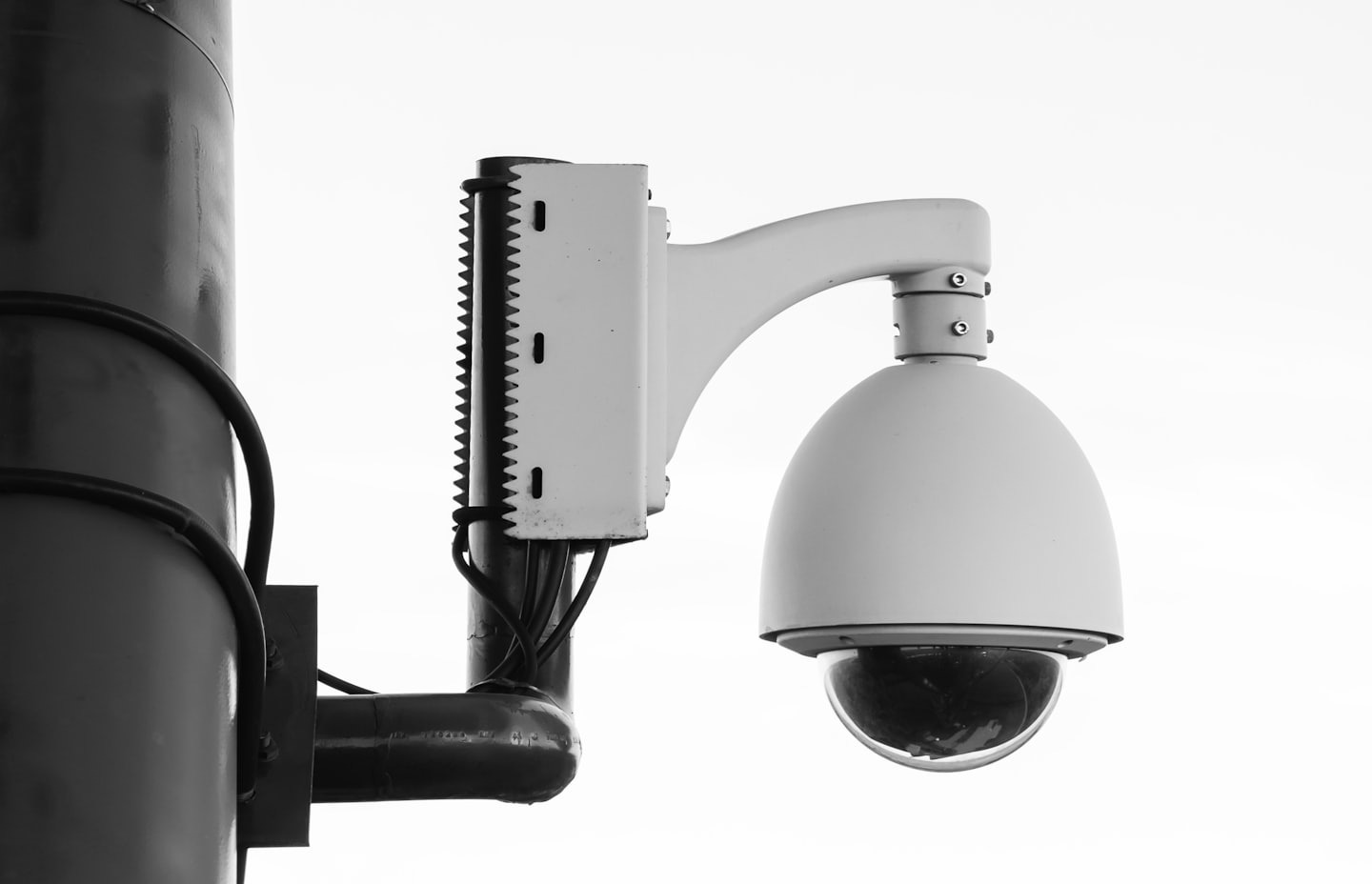 White bullet CCTV camera for outdoor surveillance